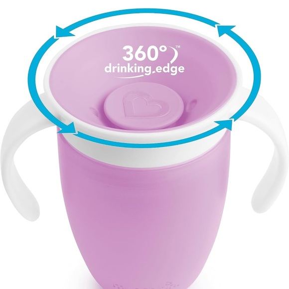 Munchkin Miracle 360 Trainer Sippy Cup, 7 Ounce, 2 Pack, Pink/Purple - Picture 2 of 2